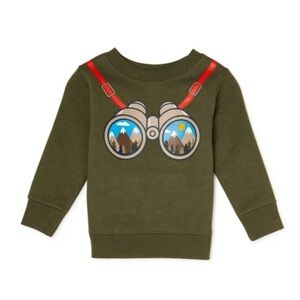 Garanimals Binoculars Long Sleeve Green Fleece Sweatshirt